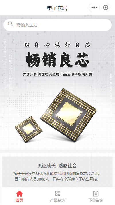电子芯片商城小程序模板